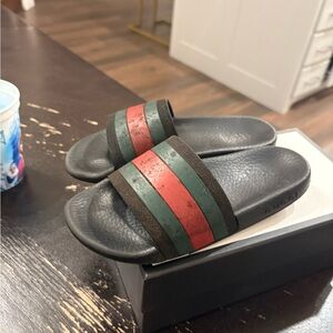Gucci Kids Slide Sandals - Black, Green, Red..  size 12